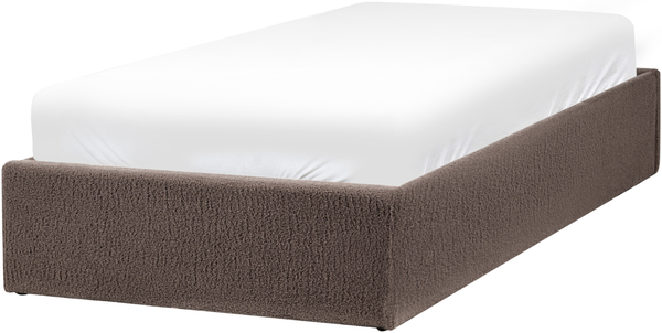 Bett mit Stauraum ohne Kopfteil Bouclé DINAN 90 x 200 cm Taupe Bild 5