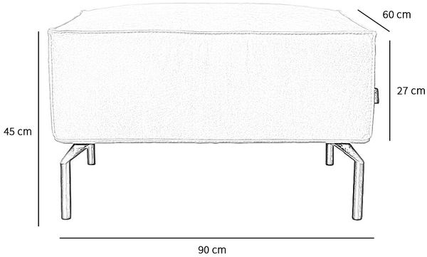 Bronx71 Hocker Kansas Eco-Leder beige Bild 8