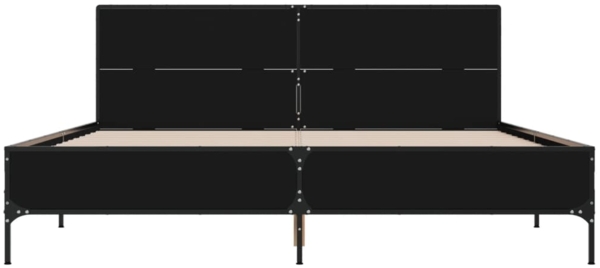 vidaXL Bettgestell Schwarz 140x190 cm Holzwerkstoff und Metall 3280032 Bild 3