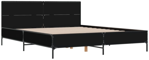 vidaXL Bettgestell Schwarz 140x190 cm Holzwerkstoff und Metall 3280032 Bild 2