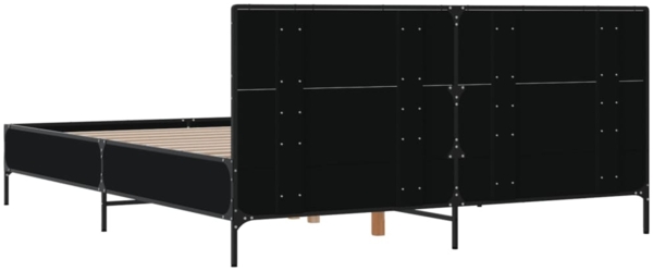 vidaXL Bettgestell Schwarz 140x190 cm Holzwerkstoff und Metall 3280032 Bild 5