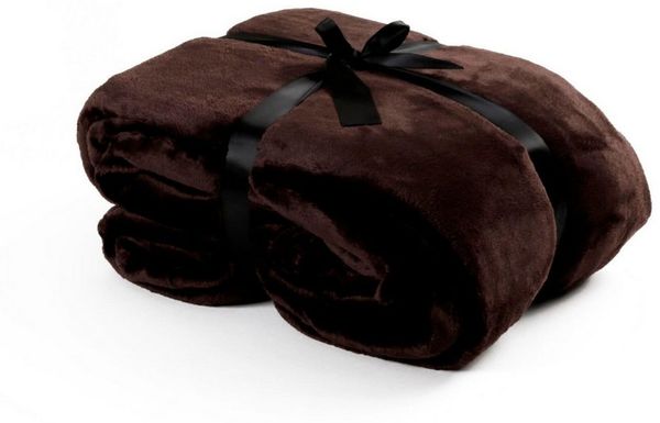 Estexo Kuscheldecke, Flanell Polyester, Braun, 220x240 cm