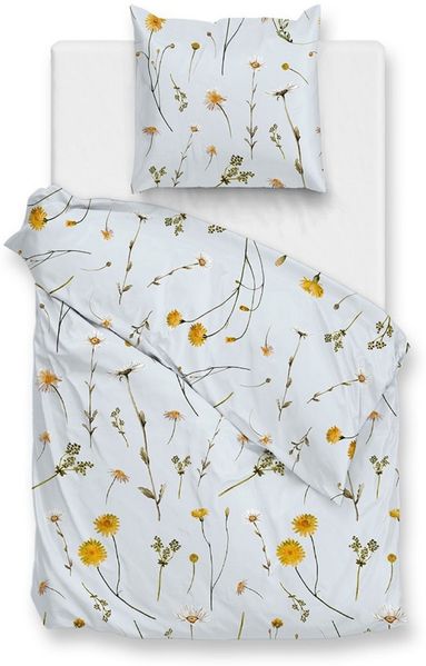 Zo! Home Cotton Bettwäsche 155x220 Savio Powder Blue Wiesenblumen Löwenzahn
