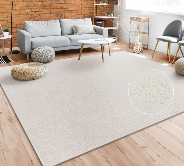 Paco Home Teppich Porto 890, rechteckig, Höhe: 13 mm, Kurzflor, Uni-Farben, ideal im Wohnzimmer & Schlafzimmer