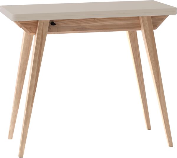 Ragaba Tischkonsole, MDF & Massives Eschenholz, 90 x 45 x 76 cm, Braun Beige