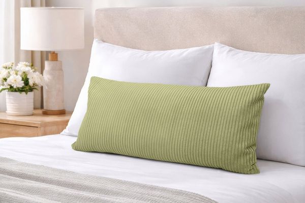 Amilian Kissenbezüge Kissenbezug 40x80 cm - Kopfkissenbezug Sofakissenbezug Kissenhülle, Cord-Optik, weich, Hotelverschluss ohne Reißverschluss