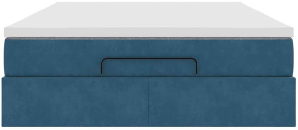 vidaXL Ottoman-Bett mit Matratze Dunkelblau 140x200 cm Samt 3311193 Bild 7