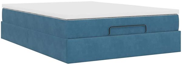 vidaXL Ottoman-Bett mit Matratze Dunkelblau 140x200 cm Samt 3311193 Bild 10