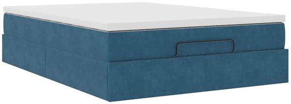 vidaXL Ottoman-Bett mit Matratze Dunkelblau 140x200 cm Samt 3311193 Bild 6