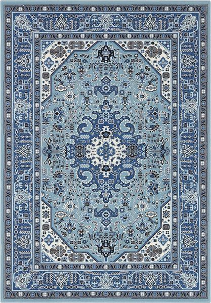 Orientalischer Kurzflor Teppich Skazar Isfahan Hielblau - 160x230x0,9cm