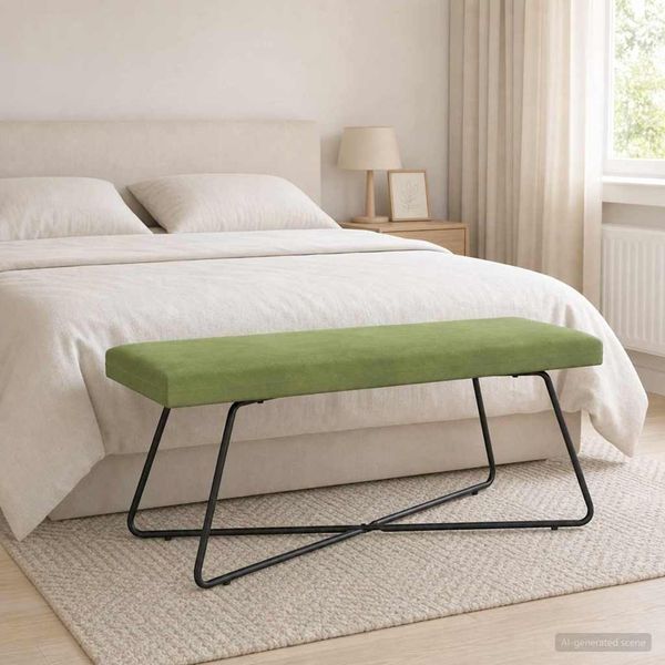 vidaXL Bank Uni Hellgrün 110 x 40 x 45 cm Samt 42038346
