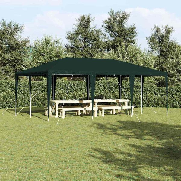 vidaXL Party-Zelt Grün 600 x 400 x 266 cm Polyethylen und Stahl 42003432