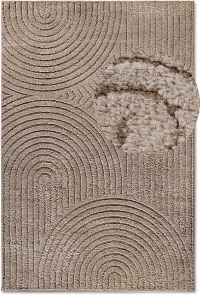 ELLE DECORATION Designteppich Cosy Panglao, auch als Rundteppich erhältlich, rechteckig, Höhe: 14 mm, uni Kurzflor, Hoch Tief Struktur, modern, Skandi, Boho, Wohnzimmer
