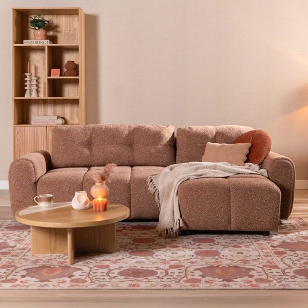 Bronx71 Schlafsofa 2-Sitzer Inka Bouclé Melange terrakotta links/rechts