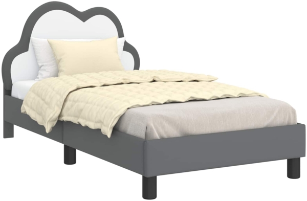 vidaXL Kinderbettgestell mit Kopfteil Hellgrau 80x160 cm PU 42011175