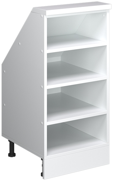 Küchenschrank für Dachschrägen R-Line Weiß 40 cm mit 4 Fächern Vicco