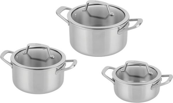 NINJA Topfset 3teilig EverClad Edelstahl mit Glasdeckel (16cm,18cm,20cm) Bild 3