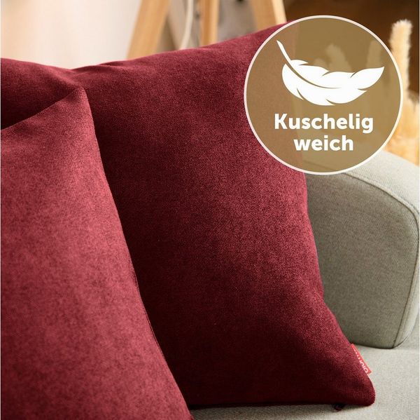 Blumtal Kissenbezug Chenille - Kuscheliges Zierkissen, (2 Stück), mit verstecktem Reißverschluss im praktischen Set