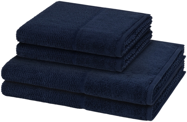 Möve for frottana Pearl 4 tlg. Frottier-Set - 2 X Handtuch (50 X 100cm), 2 X Duschtuch (67 X 140cm) - 500 g/m² - Deep Sea