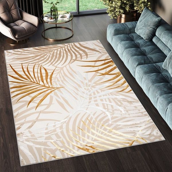 Tapiso Designteppich GOLDEN, rechteckig, Höhe: 16 mm, Wohnzimmer, Schlafzimmer, modern Design