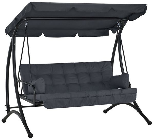 MCombo Hollywoodschaukel M MCombo 3-Sitzer Hollywoodschaukel 4095, 3-Sitzer, mit Liegefunktion, mit Extradickem Sitzkissen, bis 300kg Belastbar