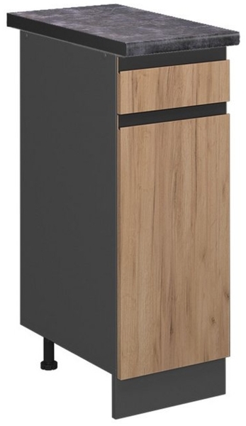 Vicco Unterschrank R-Line, Goldkraft Eiche/Anthrazit, 30 cm, AP Anthrazit
