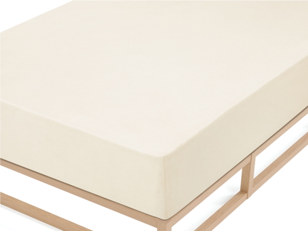 biberna Frottee-Stretch-Spannbetttuch 0012344, natur, 1x 90x190 cm - 100x200 cm