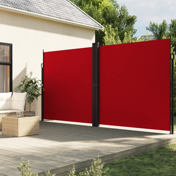 Seitenmarkise Ausziehbar, Balkon Sichtschutz Rot 200x600 cm