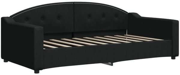 vidaXL Tagesbett Ausziehbar mit Schubladen Schwarz 90x190 cm Stoff 3197596 Bild 4