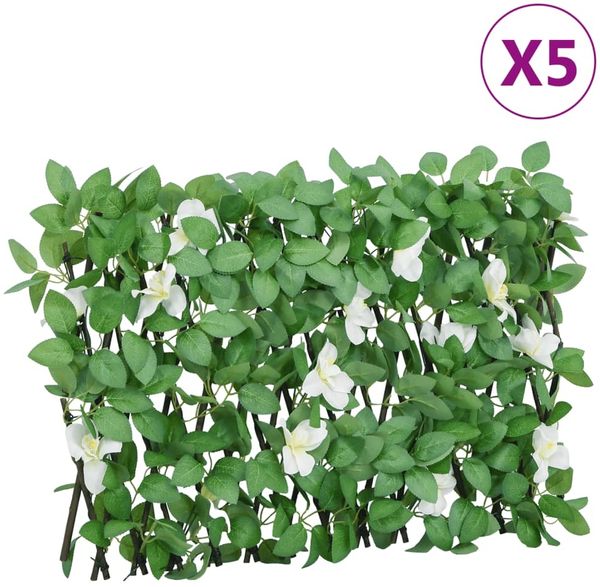 vidaXL Rankgitter mit Künstlichem Efeu 5 Stk. Erweiterbar 180x30 cm 366589