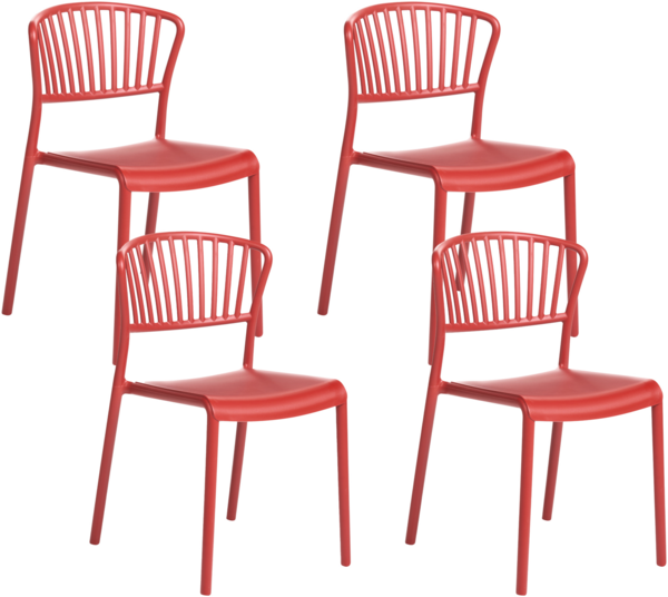Gartenstuhl 4er Set GELA Rot