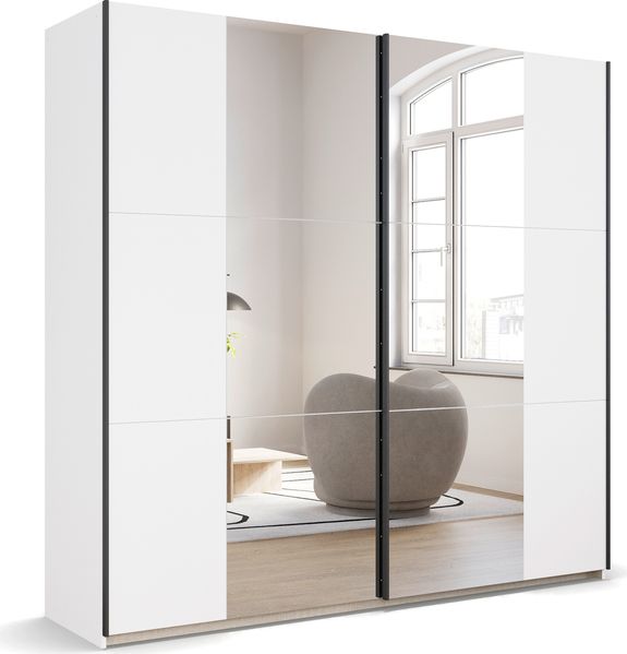 rauch Kleiderschrank; Schwebetürenschrank KRONACH, 2-türig, 2 Spiegeltüren, Alpinweiß, 218x210x59xcm Bild 3