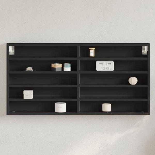 vidaXL Vitrinenschrank Schwarz 100x8,5x50 cm Holzwerkstoff 847948