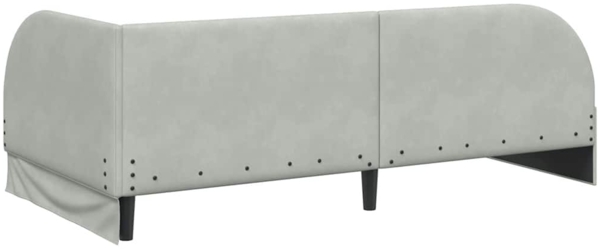 vidaXL Eckbettgestell mit Kopfteil Hellgrau 100x200 cm Stoff 42016656 Bild 6