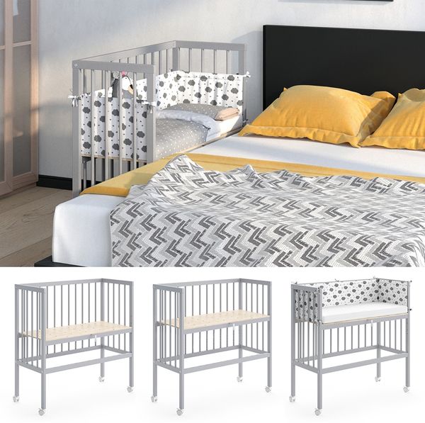 Beistellbett Sophie Grau 94 x 42.5 cm 1 Seitenschiene Vitalispa Bild 2