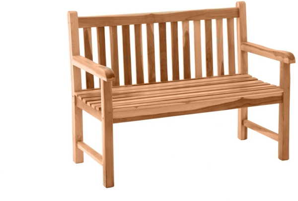 Gartenbank Sitzbank mit Rückenlehne 2-Sitzer Teak