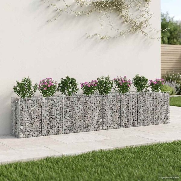 vidaXL Gabionen-Hochbeet 3 pcs Silber 3422223
