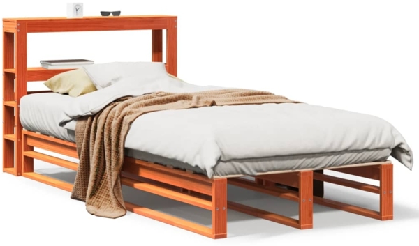 vidaXL Massivholzbett ohne Matratze Wachsbraun 90x200 Kiefernholz 3306488