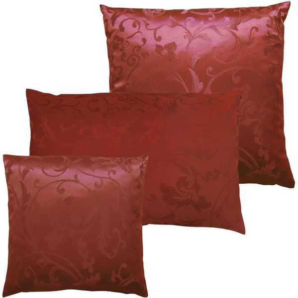 matches21 HOME & HOBBY Kissenbezüge Kissen-Bezug mit Reißverschluss moderne Ornamente wein-rot 40x40 cm, (1 Stück), Wohnzimmer Kissen-Hülle als Deko-Kissen Zier-Kissen Sofa-Kissen
