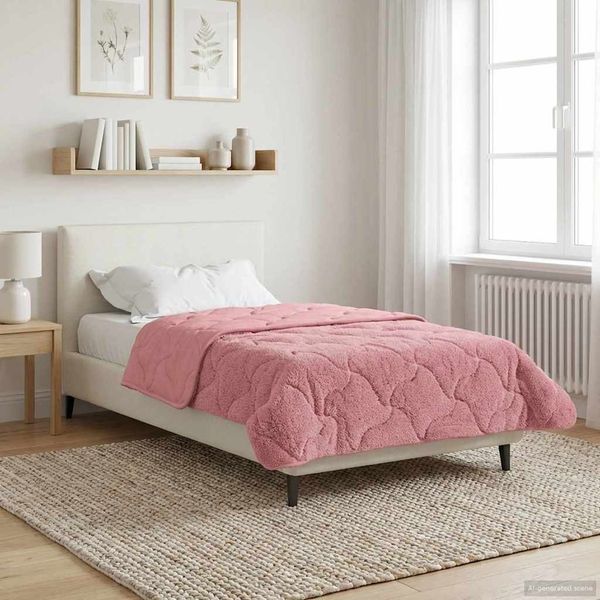 vidaXL Winterbettdecke Rosa 155 x 220 cm Mikrofaser und Teddy-Fleece 42026344