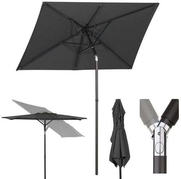 Sekey Balkonschirm 180x130 cm Sonnenschirm Rechteckiger Terassenschirm, UPF 50+, LxB: 180,00x130,00 cm, Kippbar, Lüftungsschlitz, rechteckig