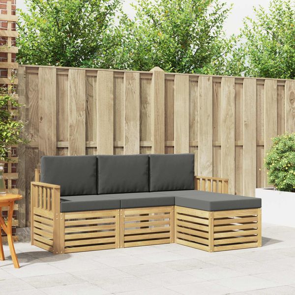 vidaXL Outdoor-Sofagarnitur 4 pcs Weiß und Anthrazit 3391627
