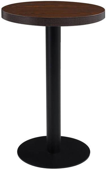 Bistrotisch, Bartisch, Stehtisch Dunkelbraun 50 cm MDF