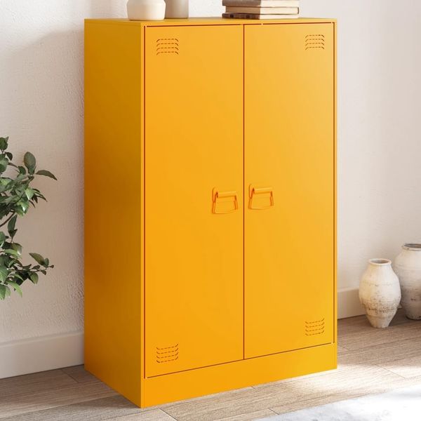 vidaXL Sideboard Senfgelb 67x39x107 cm Stahl 841664