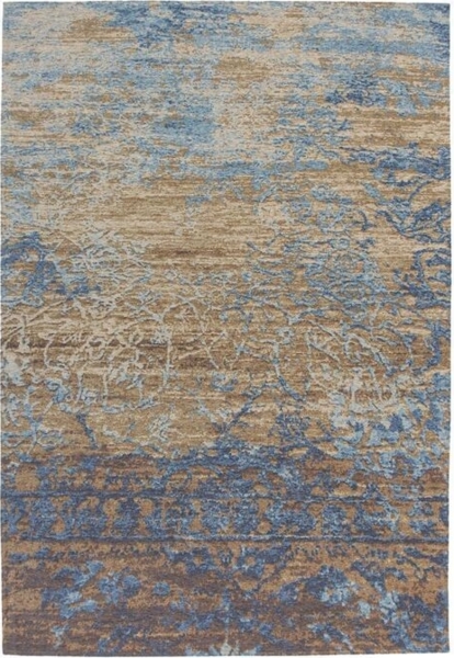 Teppich Blaze 600 Blau / Beige 75cm x 150cm | Jacquard-Teppich | Flachflor