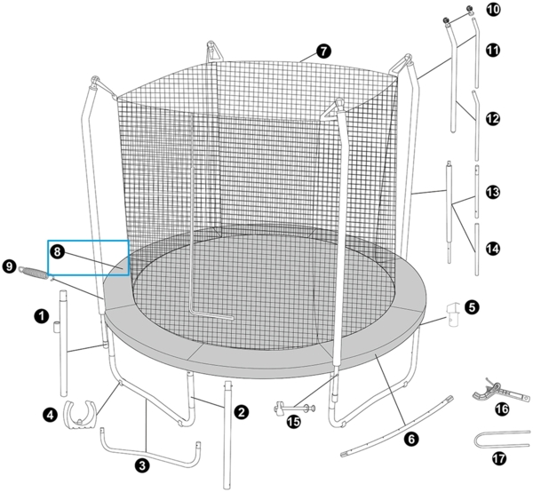 Bestway® Ersatzteil Randabdeckung für Bestway® Xtreme Air™ Trampolin, Ø 305x255 cm Bild 2