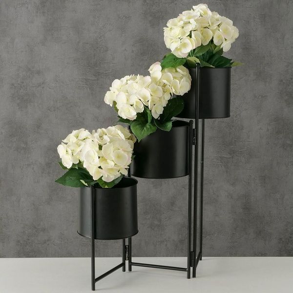 BOLTZE Blumenständer, Pflanzenständer Blumentopfhalter 3 Behälter Wohnraumdeko Accessoire