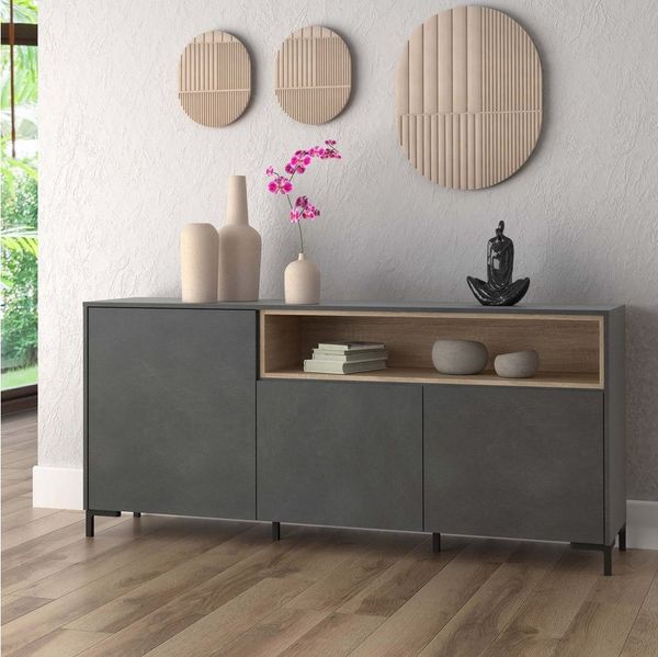 Newroom Sideboard Sorrent, Sideboard Betonoptik Matera und Sonoma Eiche Modern Kommode Highboard