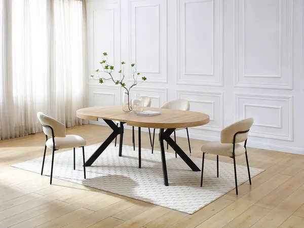 Vente-unique - KOMONI Esstisch Holz, Platte SchwarzBeige - B 120 cm x H 76 cm x L 300 cm250 cm200 cm150 cm