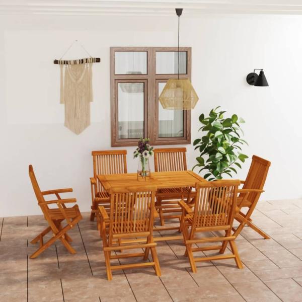 vidaXL 7-tlg. Garten-Essgruppe Massivholz Teak 3059604